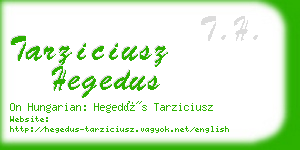 tarziciusz hegedus business card